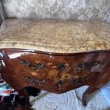 Wooden and marble chest of drawers