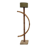Lampadaire sculptural en rotin cintré