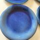 6 assiettes en grès émaillé – bleu cobalt & turquoise