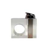 Briquet de table en lucite transparent de l'ère spatiale, Italie des années 1970
