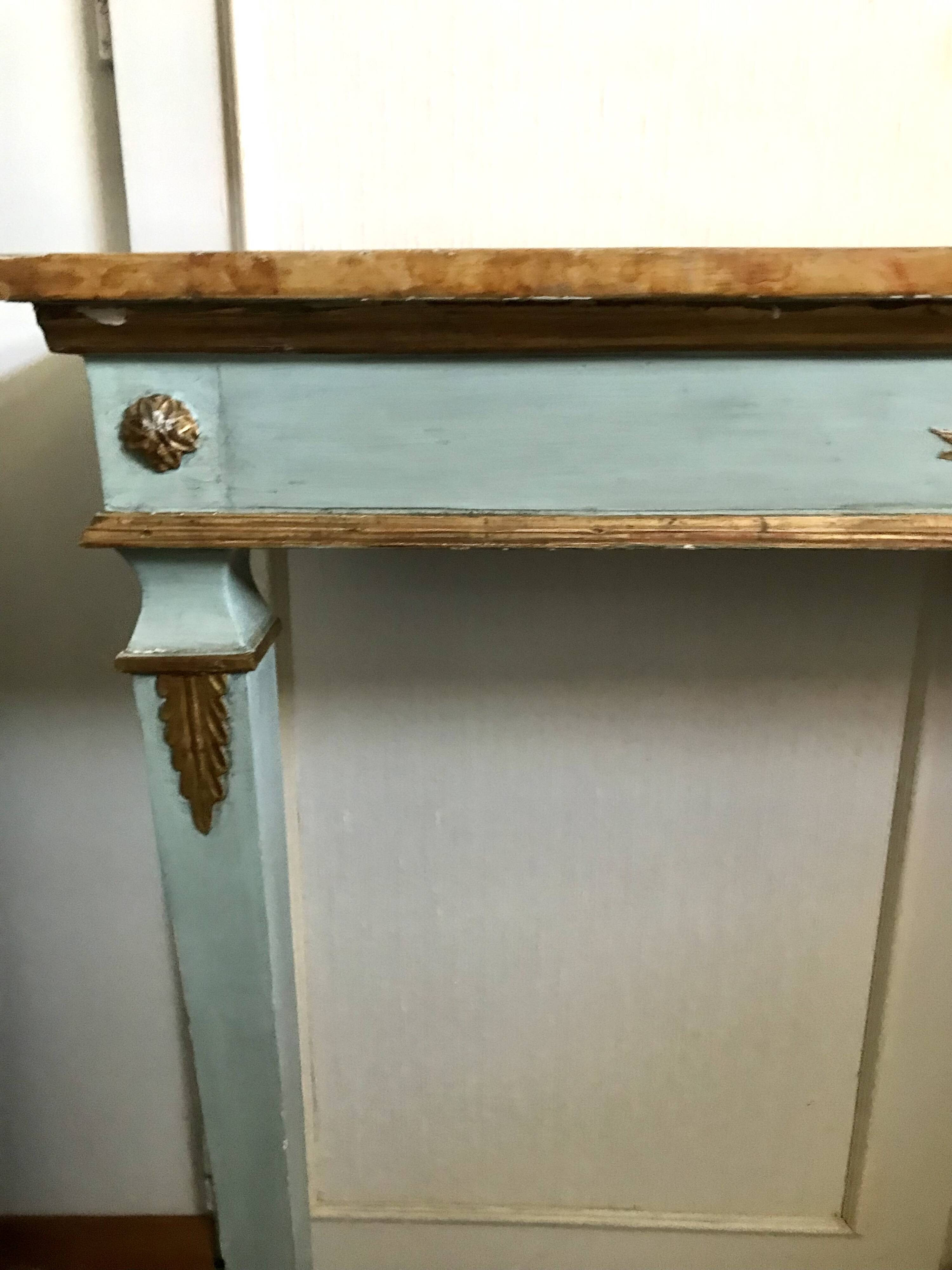 Wall console in patinated wood, early 19th century