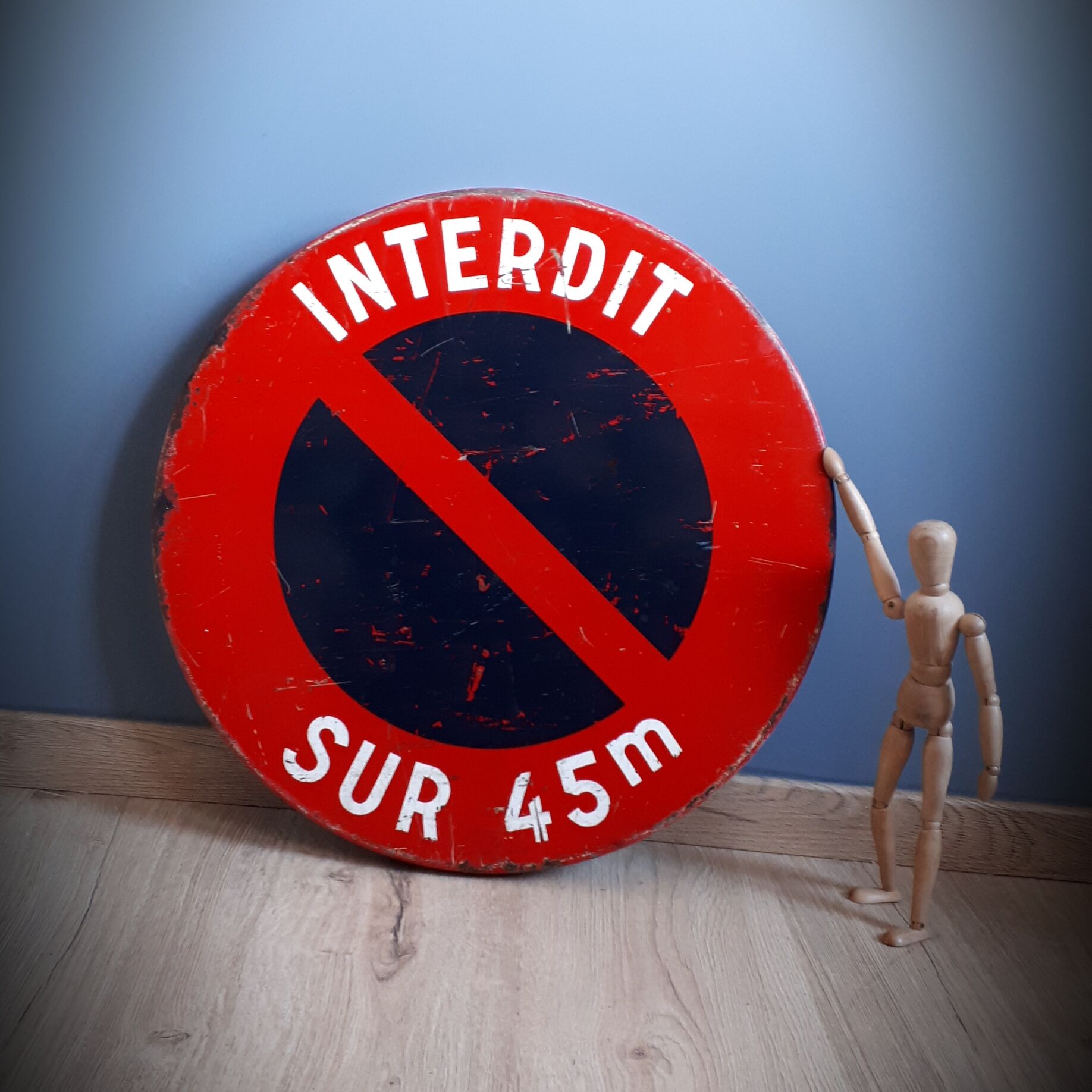 Panneau routier 1965 Interdit 45m