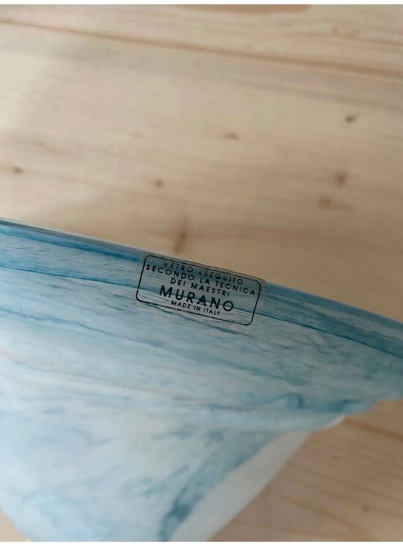 Marbled blue Murano glass wall light