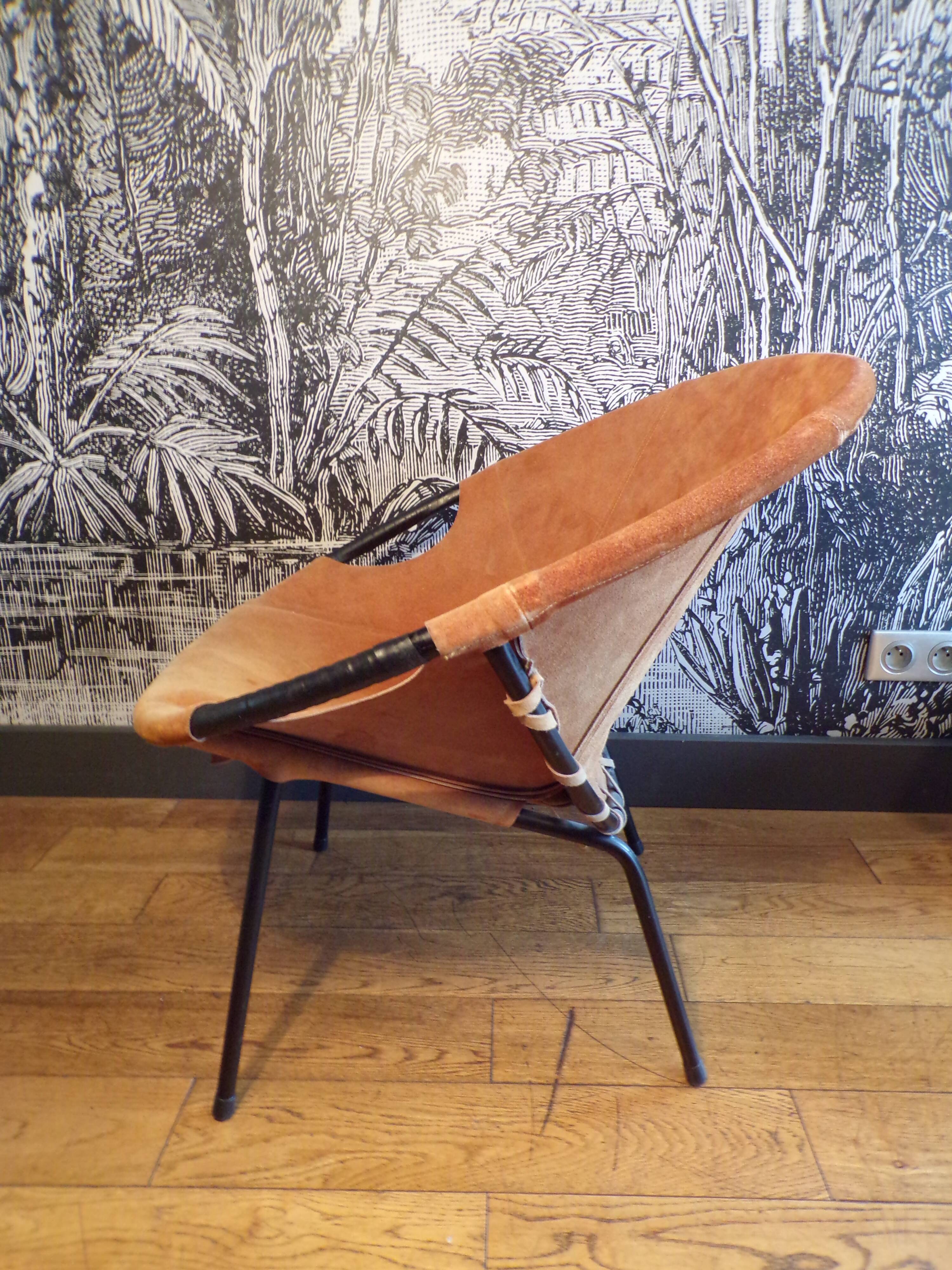 Suede circle armchair by Lusch & Co