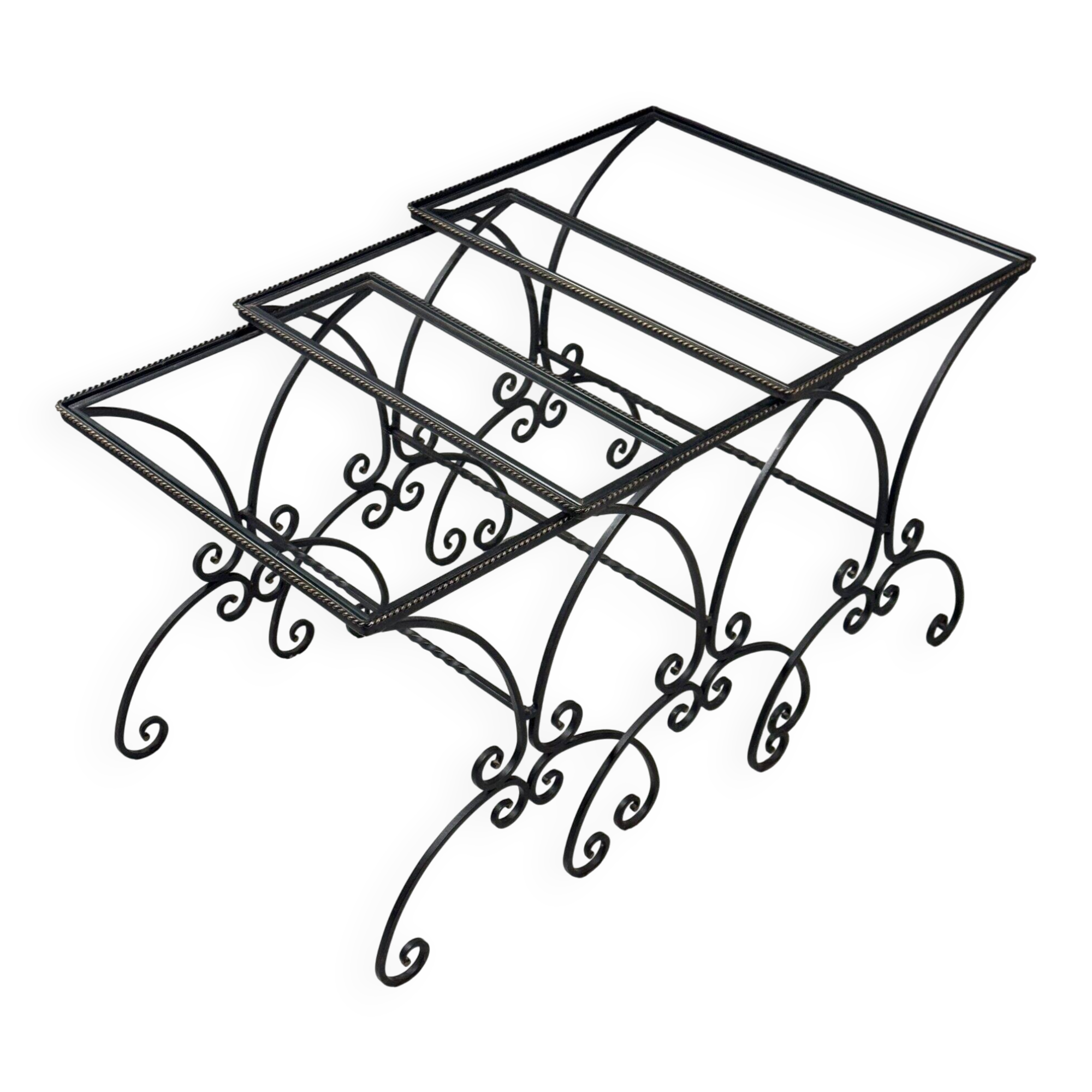 Set of 3 metal nesting tables 20th century