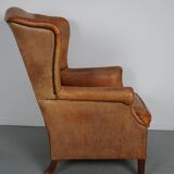 Vintage Dutch cognac coloured leather club chair