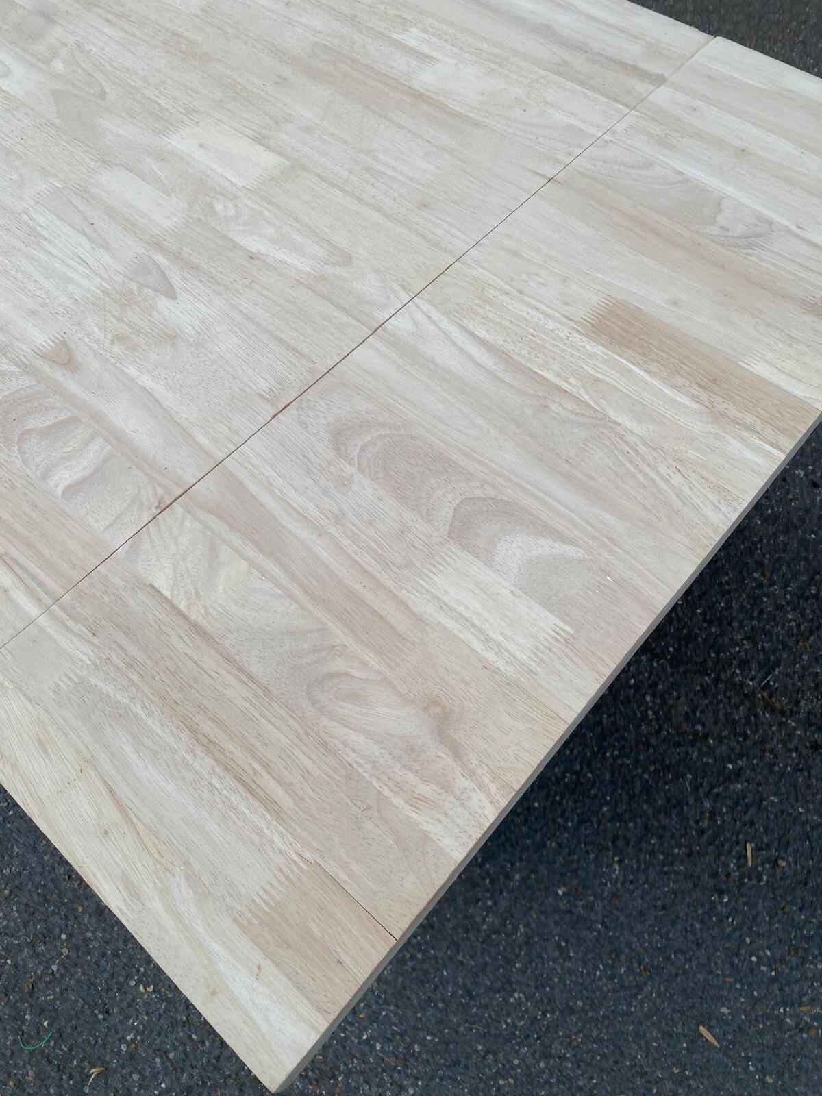 Table de ferme extensible à volets rénovée en bois massif 140-200cm