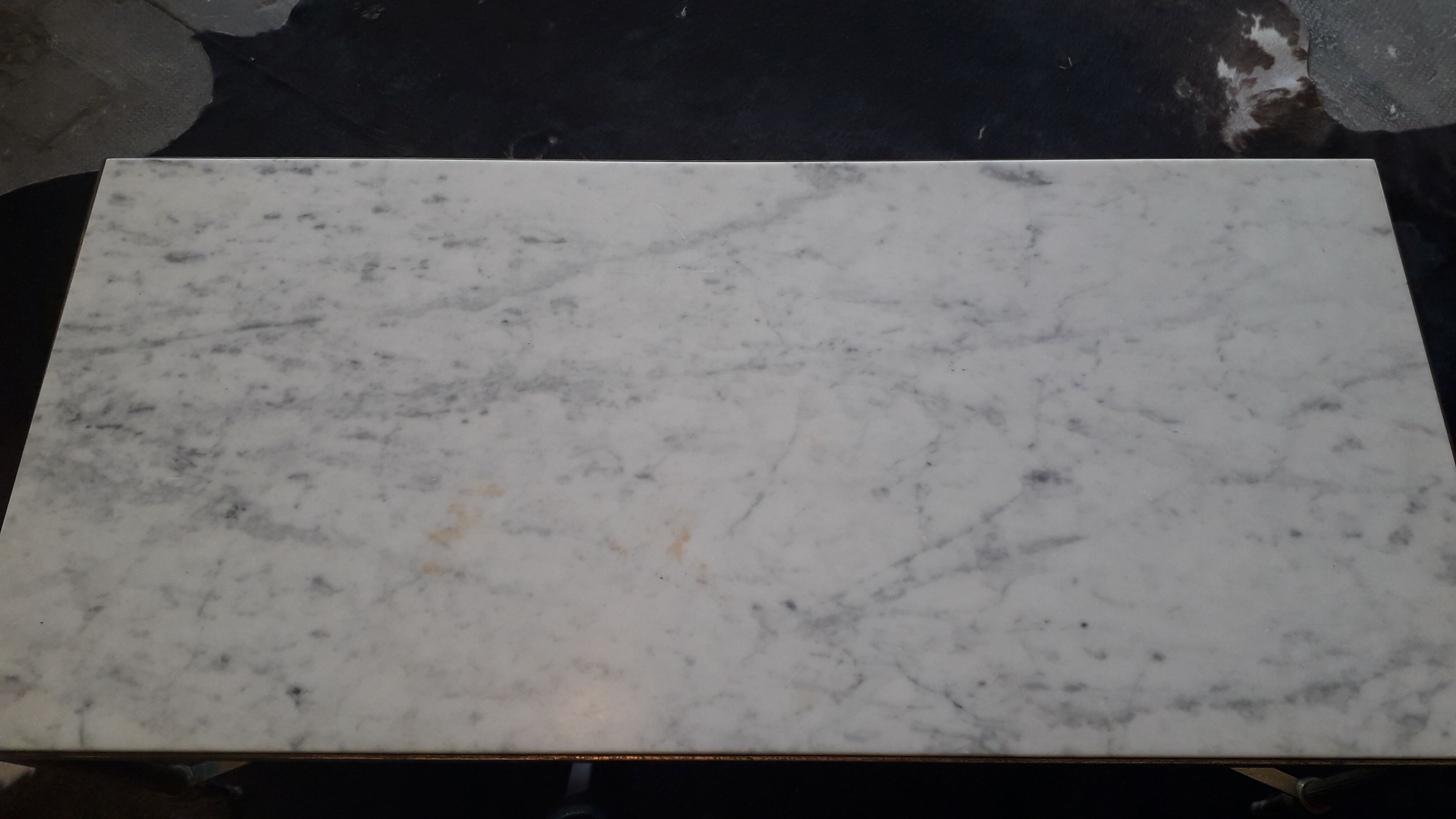 Coffee table marble and gilded metal