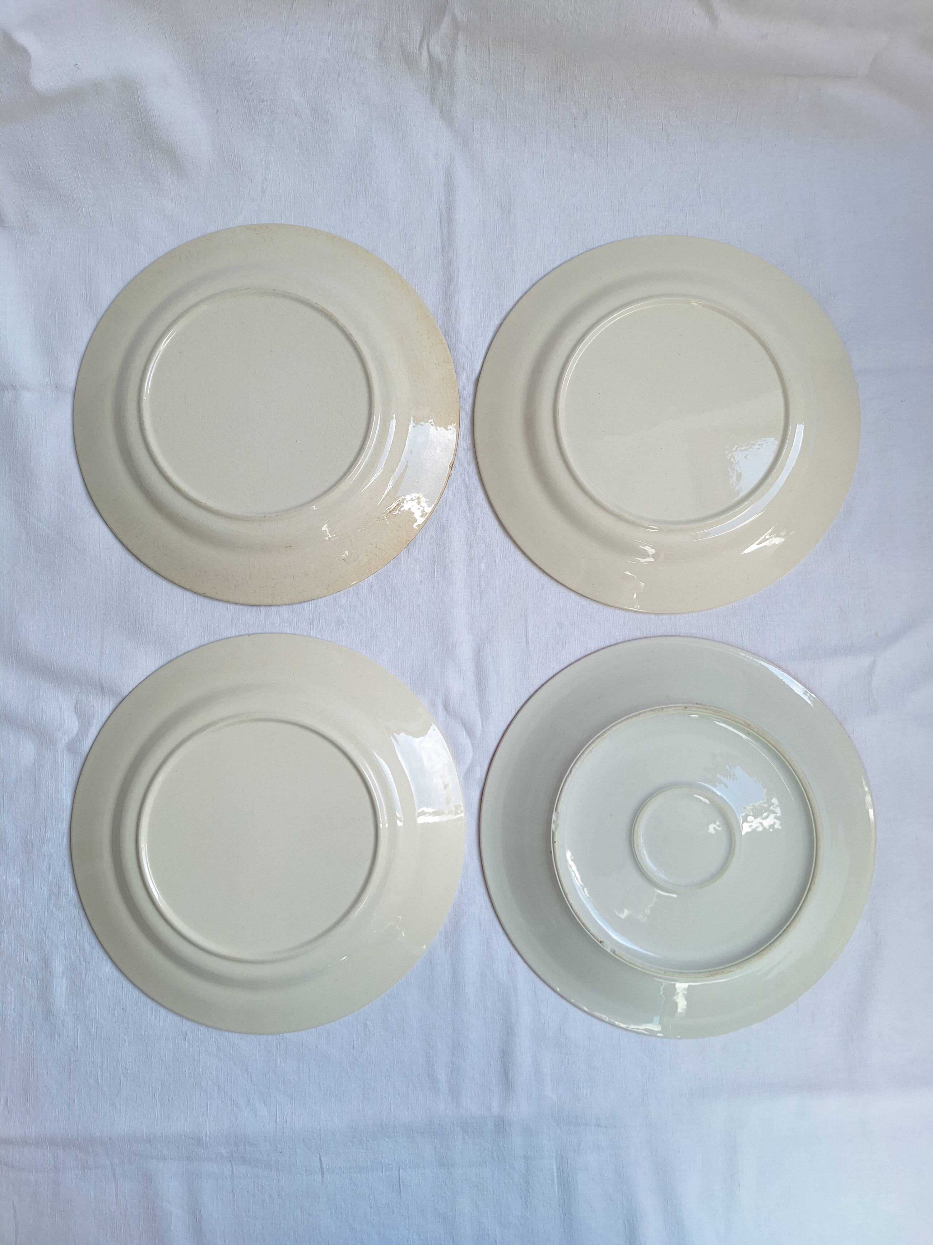 Vintage flat plates green blue pink