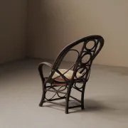 Fauteuil sculptural en bois courbé , Art Populaire, vers 1900