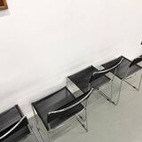 Set of 6 "Spaghetti" Chairs Italian Design 80s – Black & Chrome