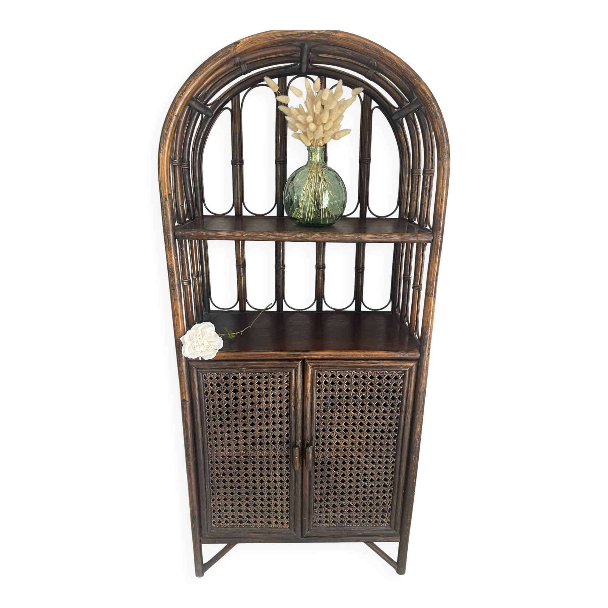 Rattan buffet/library