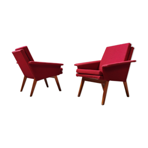 Paire de fauteuils rouge