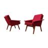 Pair of armchairs red Tatra 1960