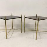 Pair of lacquered goatskin tables