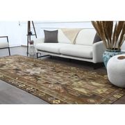 1970s Vintage Turkish Hand-Knotted Wool Cotton Brown Runner Rug 150x390