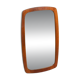 Vintage organic mirror from the 1960s in teak, mid-century mirror.