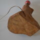 Modernist brutalist lamp free form years 60 olive wood