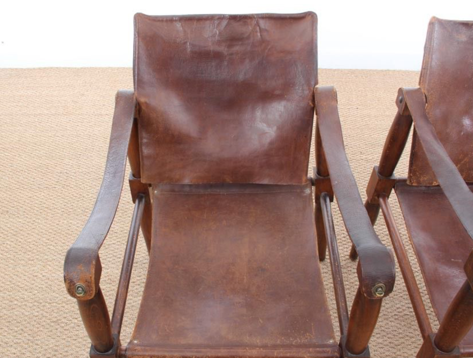 Fauteuils Safari en hêtre 1940s