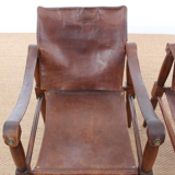 Fauteuils Safari en hêtre 1940s