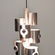 Space Age 7-light pipe chandelier, 1960s-70s