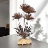 John Steck Desert Rose Metal and Stone Vintage Brutalist Sculpture