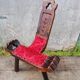 Brutalist chair feet tripodes carved wood
