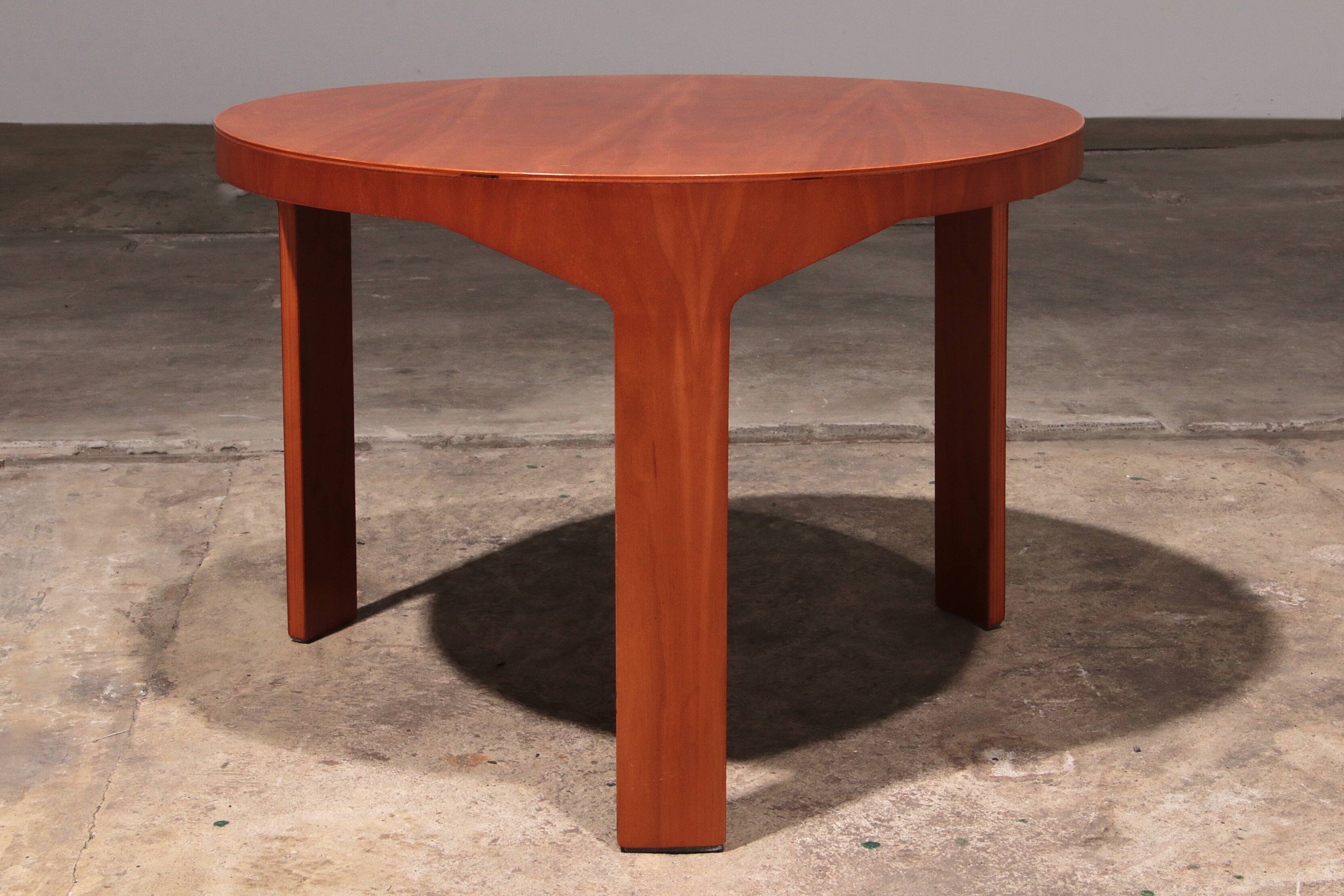 Wooden side table with vintage 70s