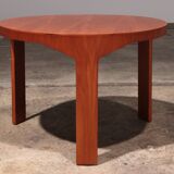 Wooden side table with vintage 70s