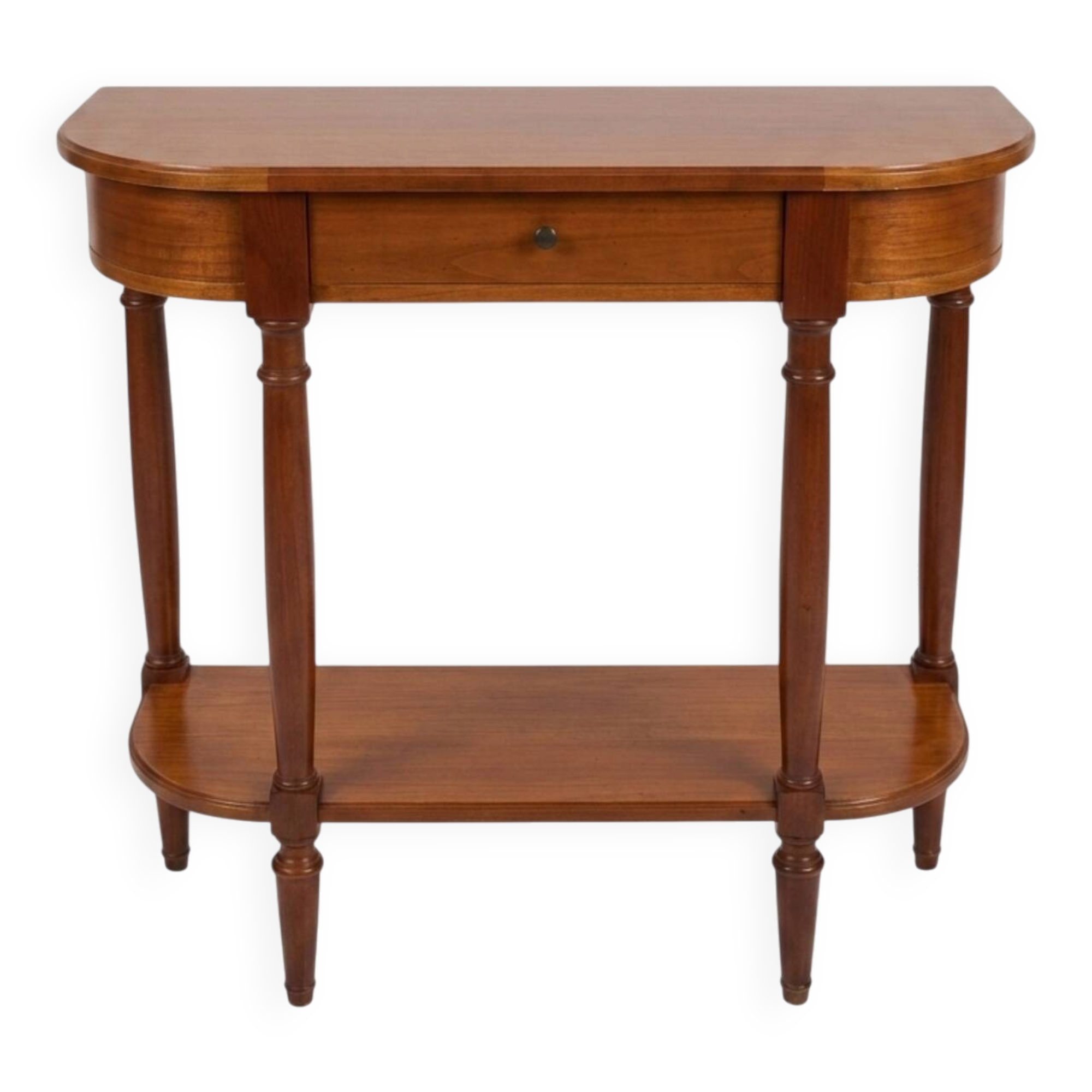Table console demie lune en merisier massif