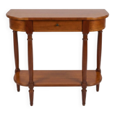 Table console demie lune en merisier massif