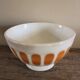 Sarreguemines orange footed bowl from the 70s