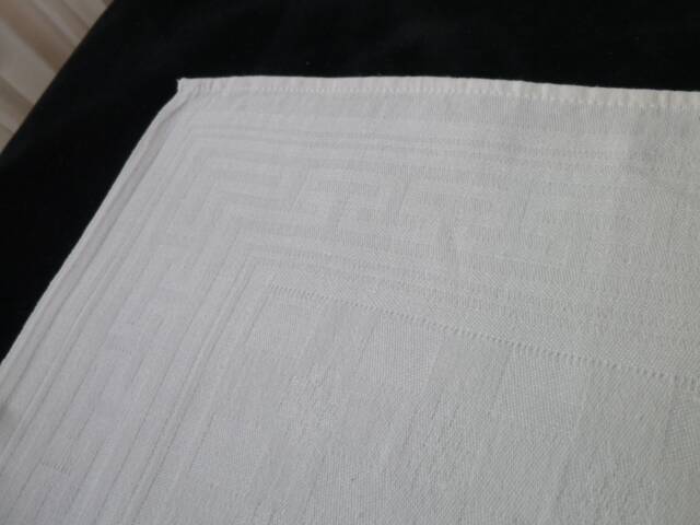 6 old white damask cotton napkins 49 x 56 cm