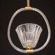 Ercole Barovier Art Deco Chandelier, "Bullicante" Glass Murano, 1940