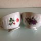 Two white bowls with floral decor in Limoges SD porcelain / vintage 60-70