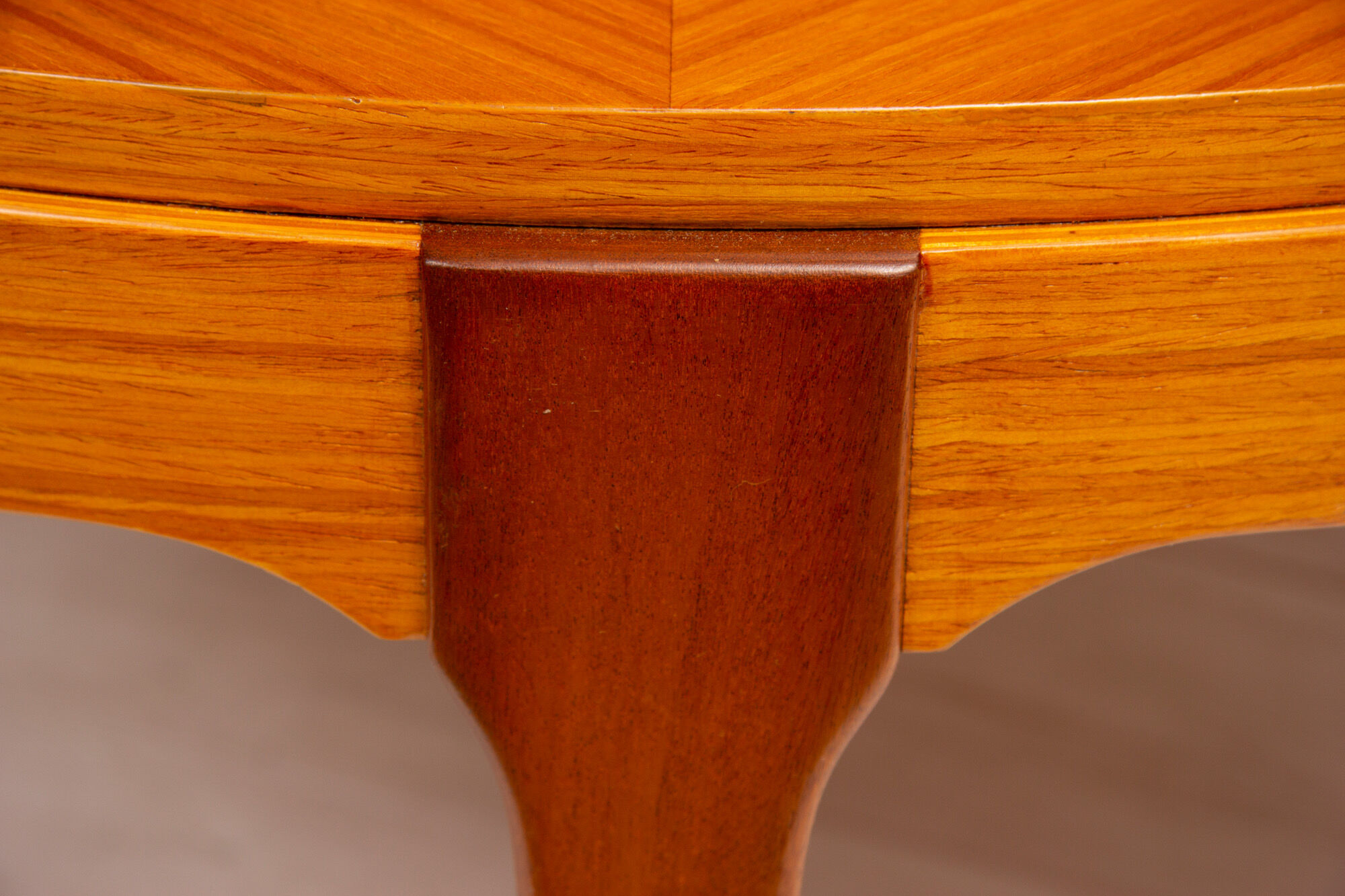 Mid century table in satin birch