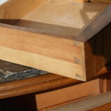 Solid walnut bedside table with marble plan, 50's