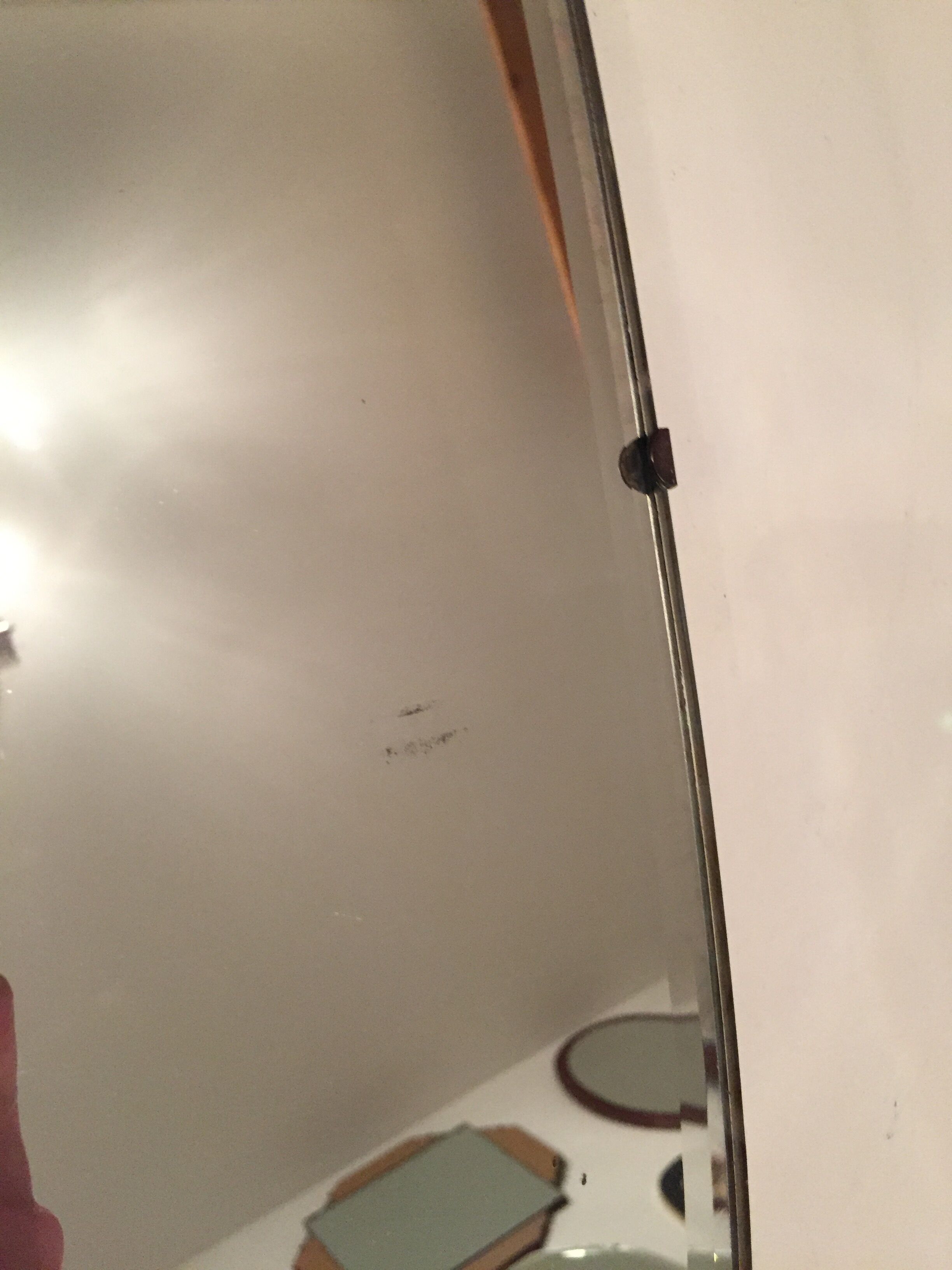 Large mirror beveled freeform, 99 x 28 cm