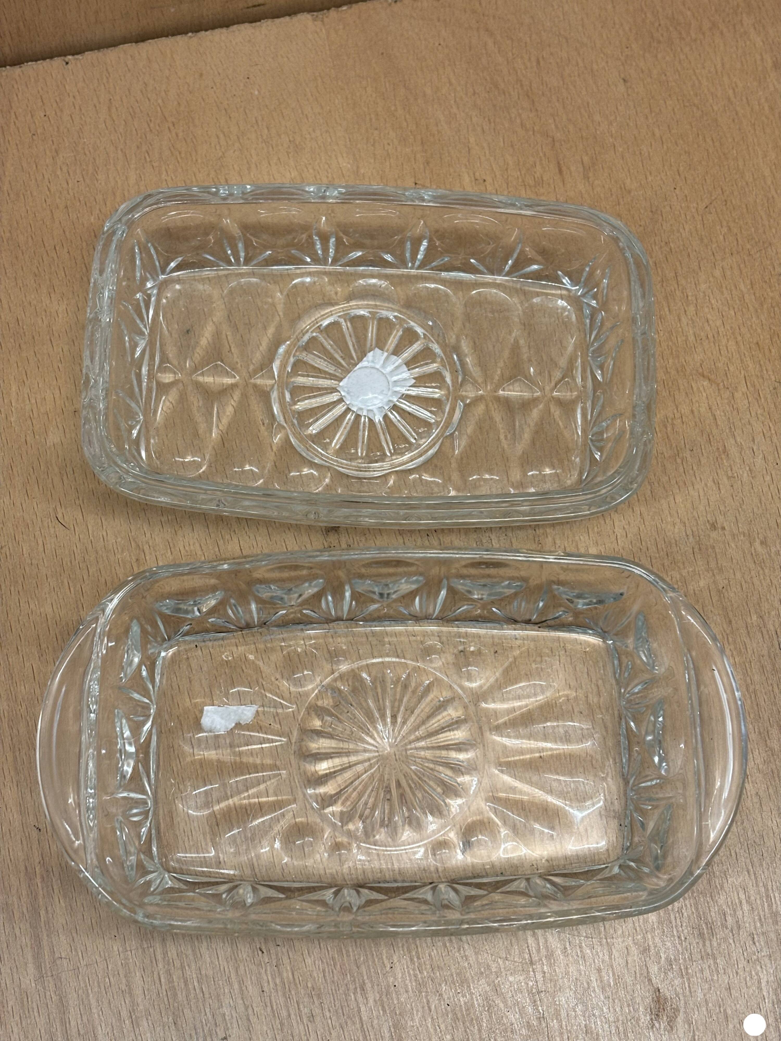 Glass butter dish