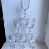 Set of 6 molded glass wine glasses, 20-30s