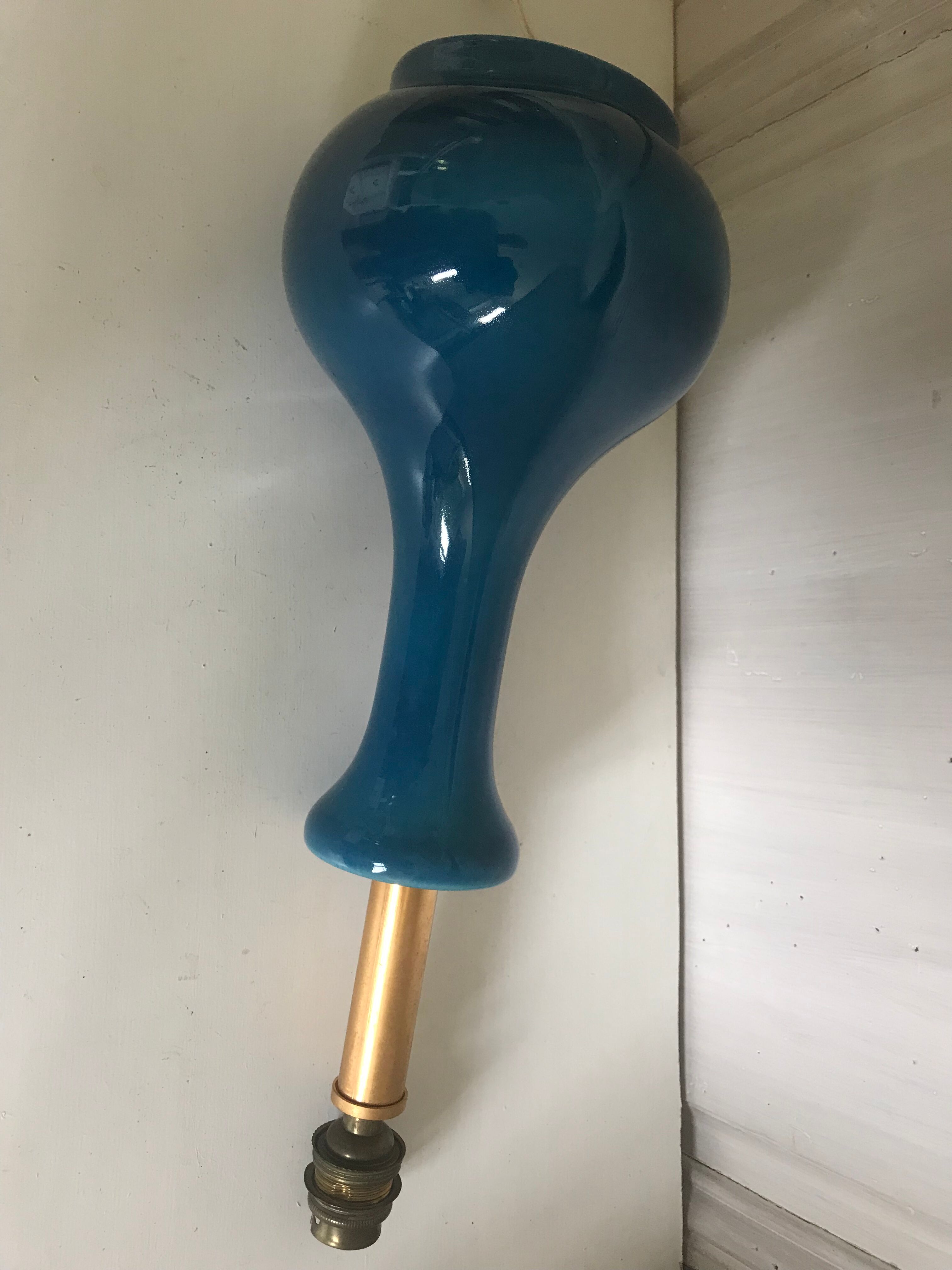 Vintage enamelled ceramic lamp
