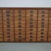 Antique French oak filing / apothecary cabinet by Chouanard, ca 1910