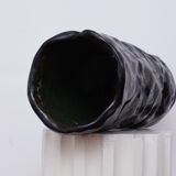 Thick black ceramic vase