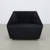 Postmodern Lounge Chair in Leather on wheels by COR