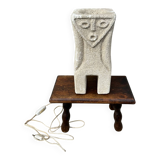 Anthropomorphic stone table lamp brutalised by Albert Tormos.