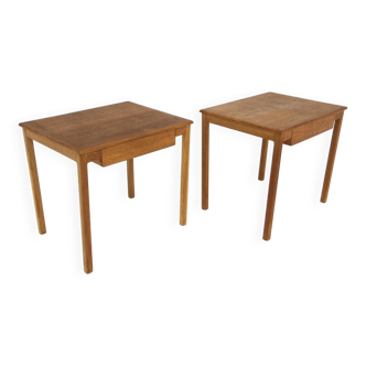 Set of 2 oak bedside tables, Sweden, 1960s