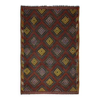Tapis Kilim Vintage Turc Oushak 191x272 cm Laine Fait Main