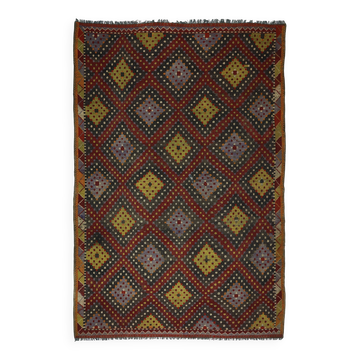 Tapis Kilim Vintage Turc Oushak 191x272 cm Laine Fait Main