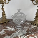 Moulded and cut crystal drageoir from Creusot Baccarat early 19th century