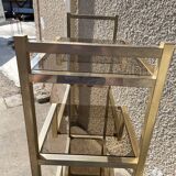 Bibliothèque vintage en verre et laiton